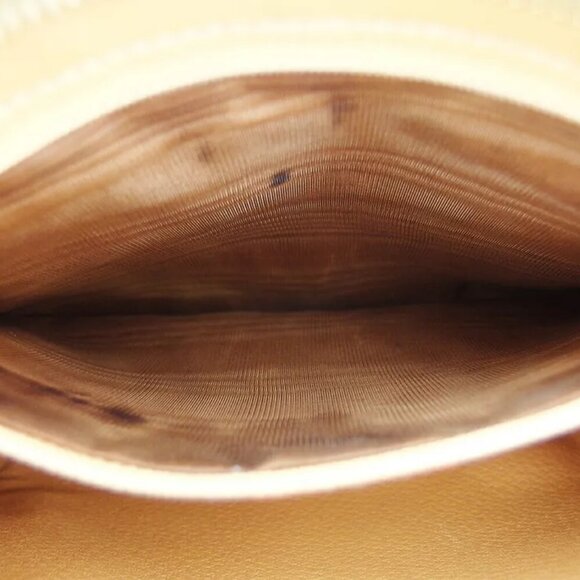 CELINE Clutch Bag Macadam Beige PVC ?~ Leather Authentic - Picture 9 of 10